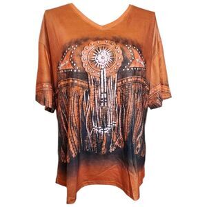 Western Design V Neck Top